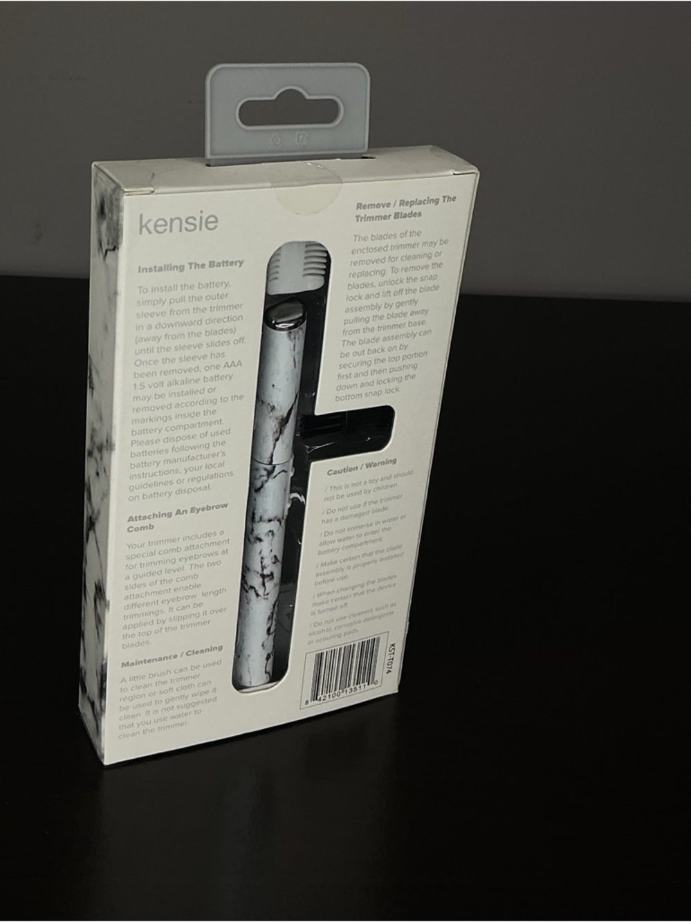 Kensie Marble-Print‎ Personal Trimmer - White & Black NIB